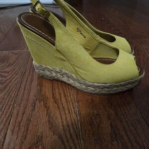 Brash Mustard Wedge Espadrille Sandals
